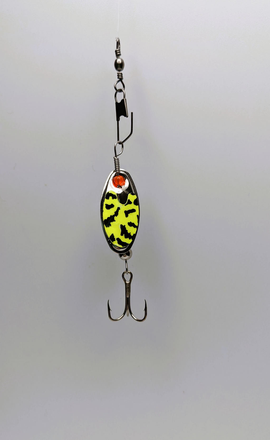 Chartreause Tiger Nickle Blade Lure-Large (#508C)