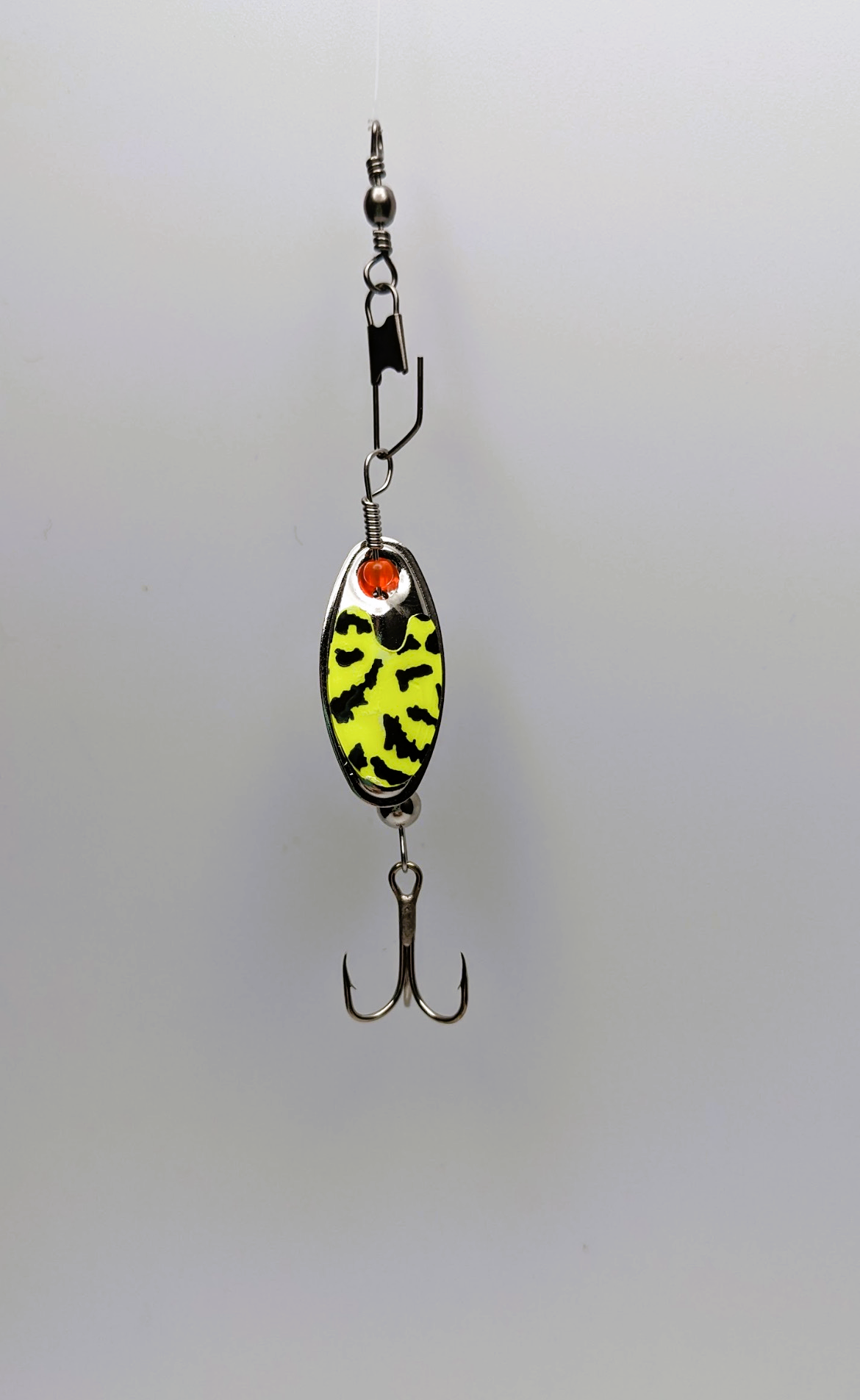 Chartreause Tiger Nickle Blade Lure-Large (#508C)