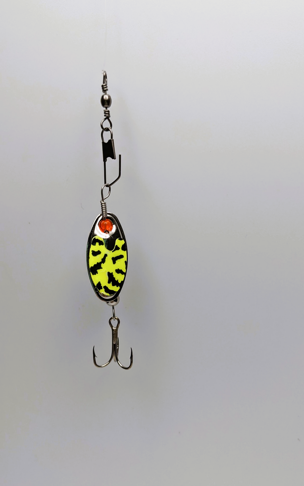 Chartreause Tiger Nickle Blade Lure-Large (#508C)