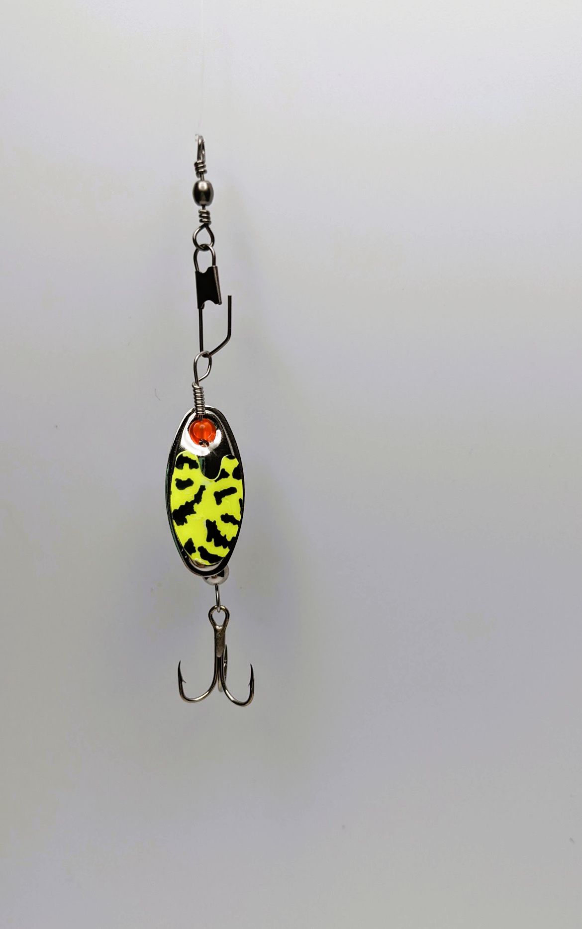 Chartreause Tiger Nickle Blade Lure-Large (#508C)