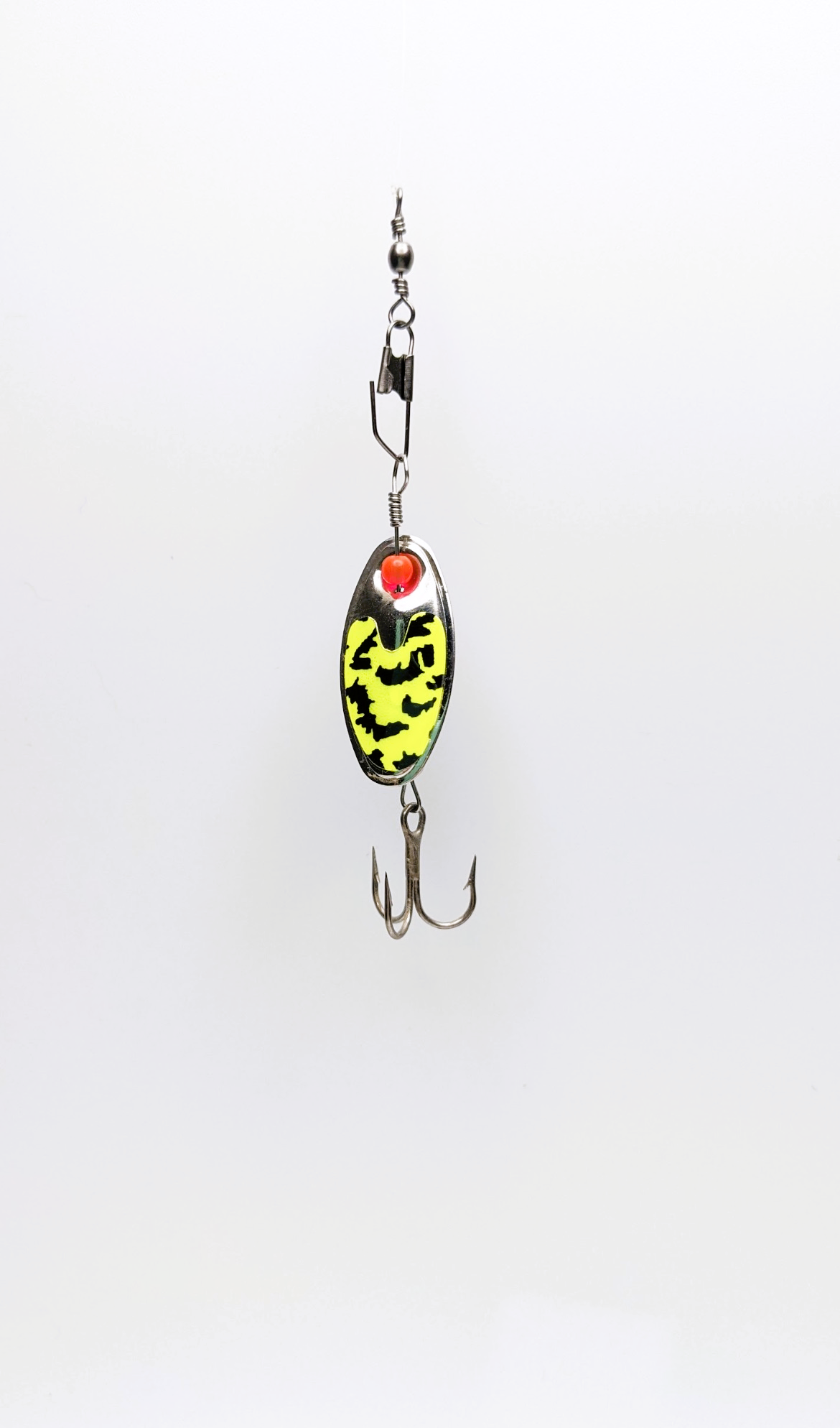 Chartreause Tiger Nickle Blade Lure-Large (#508C)